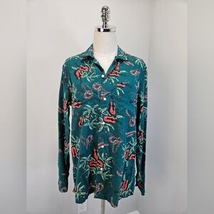 J Crew Camp Collar Shirt Small Floral Hawaiian Vintage Inspired